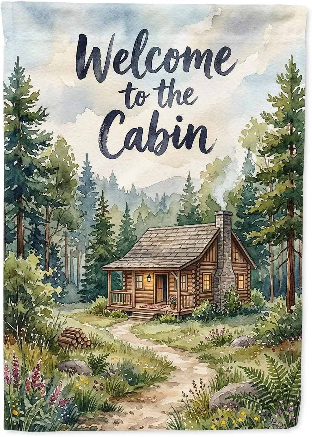 Caroline's Treasures Rustic Cabin Welcome Garden Flag Mailbox Decorative Yard Banner Outside Patio Artwork for Flower Be yyi