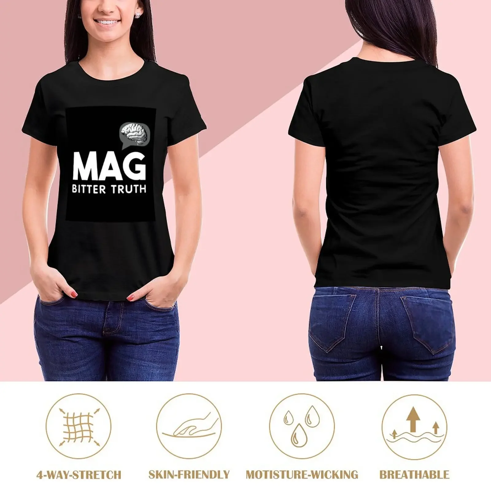 MAG BITTER TRUTH T-Shirt plus sizes new edition Aesthetic clothing customizeds Women's summer blouses 2024