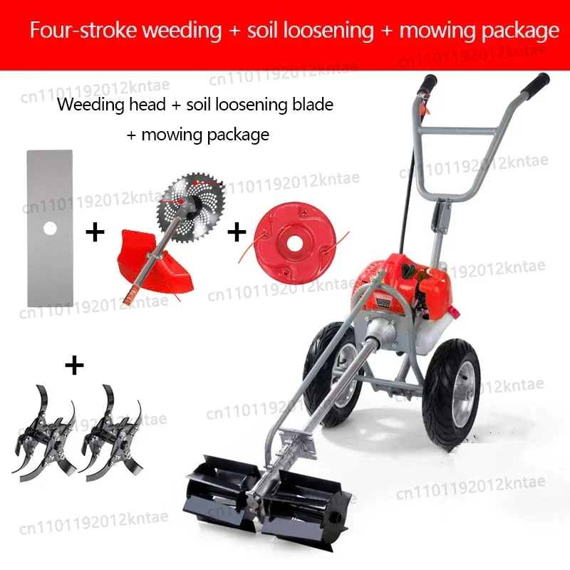 Hand Push Lawn Mower 4-Stroke Powered Land Reclamation And Soil Loosening Lawn Mower Farming