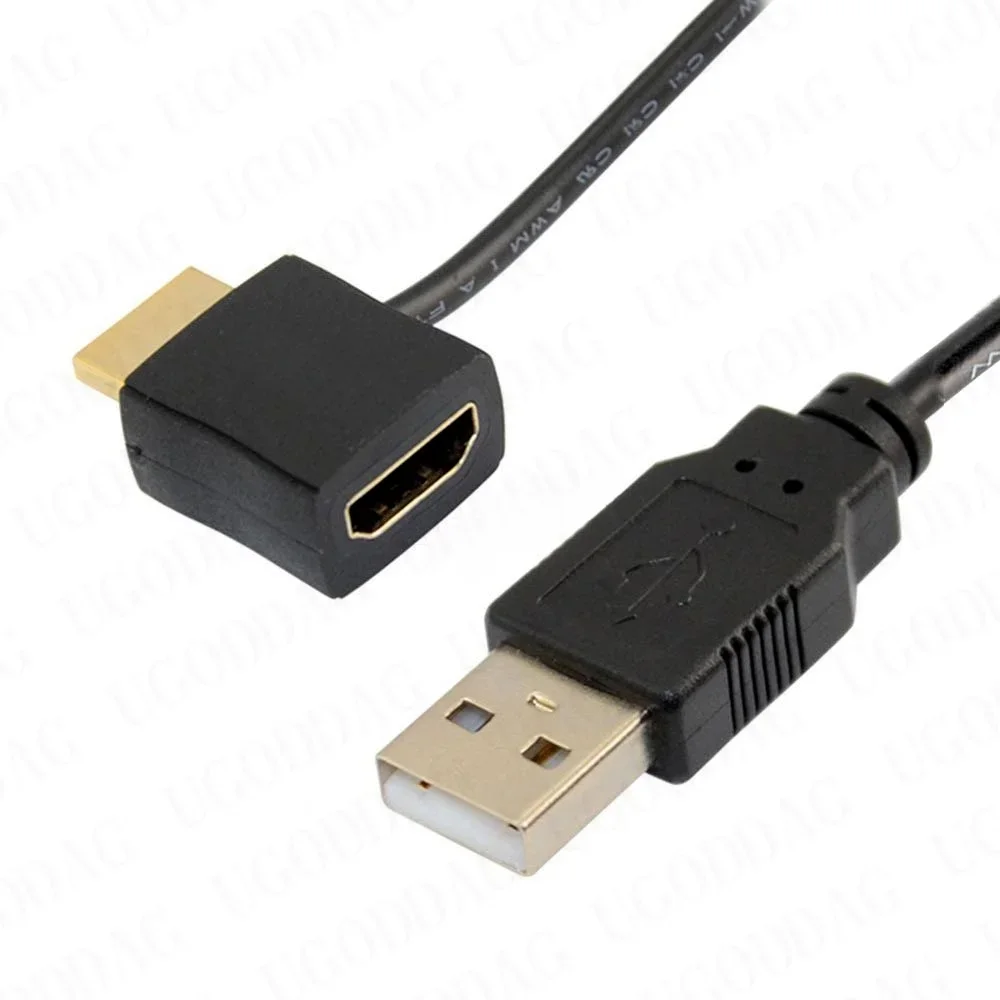 HDMI-compatible Male to USB 2.0 Female Power Adapter Connecting Wire 0.5 Cord Converter 50cm Charger Power Supply Cable