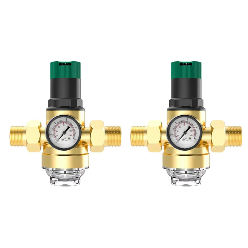 

A50I 2X Регулятор давления воды 3/4 дюйма, Регулятор давления воды с манометром воды и сетчатым фильтром