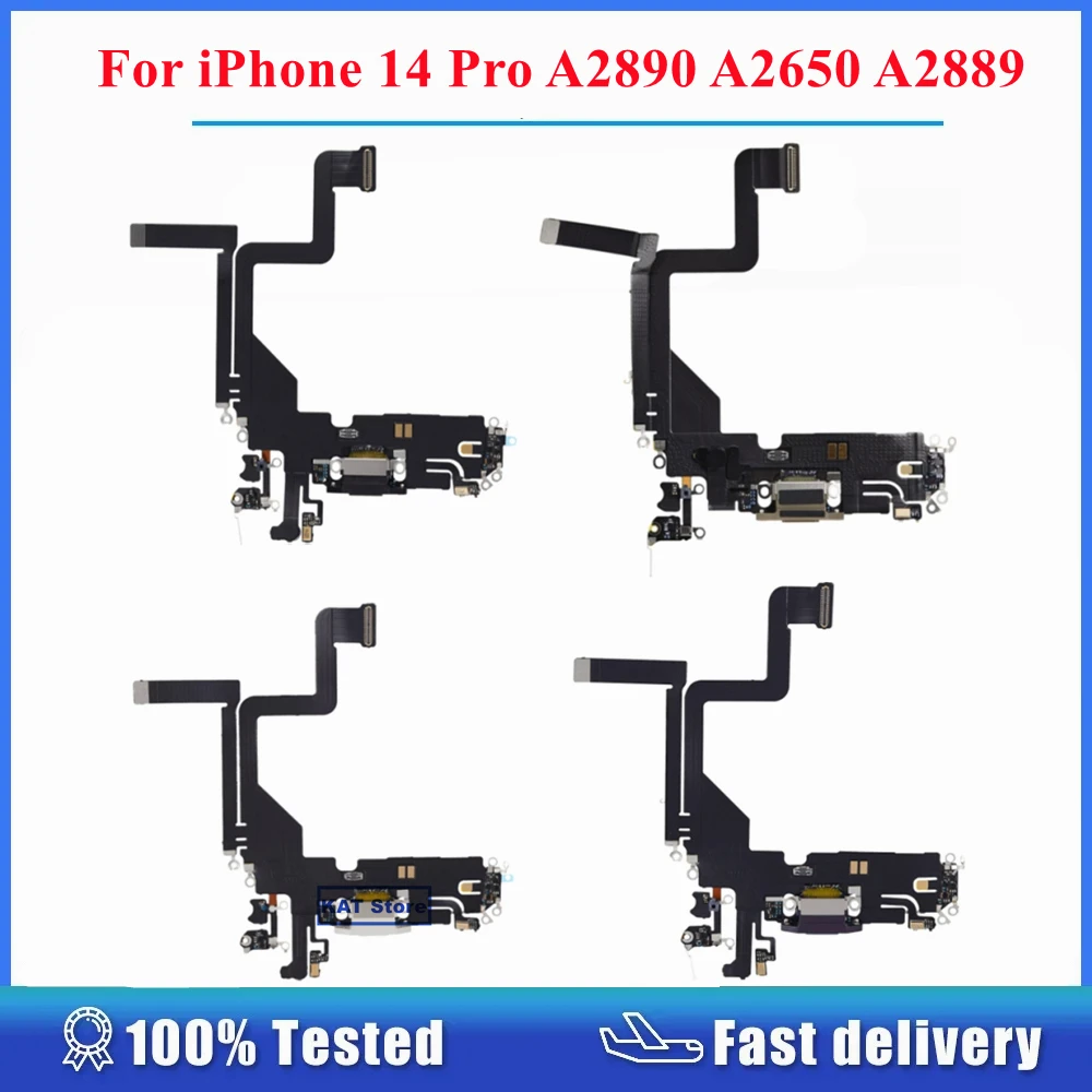 

10PCS Pack For iPhone 14 Pro A2890 A2650 A2889 A2892 USB Connector Dock Charger Charging Port PCB Flex Cable Replacement