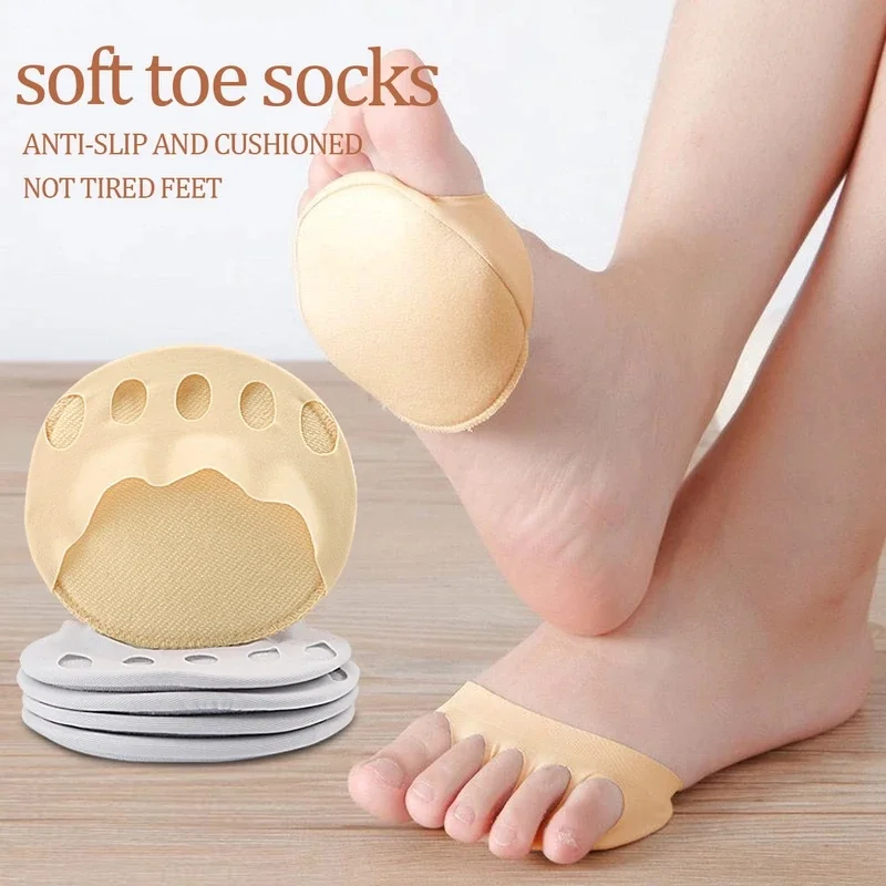 1-4pairs Five Toes Forefoot Pads for Women High Heels Halfinsoles calluses CornsFoot care Absorbs Shock socks Toe Pad Inserts