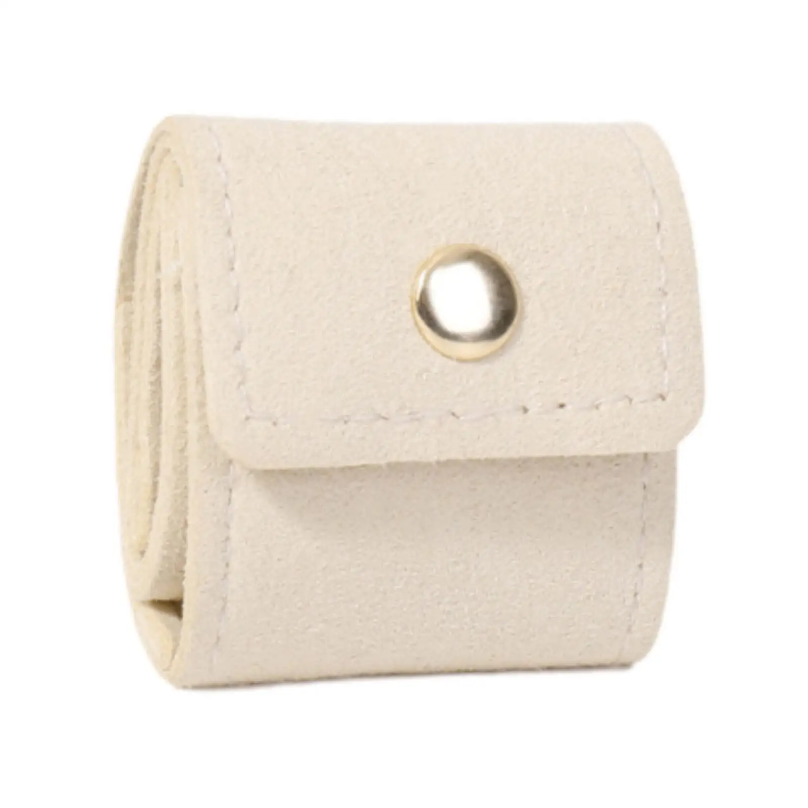 

Mini Travel Jewelry Roll Bag with Buckle for Vacations Rings Women Girls
