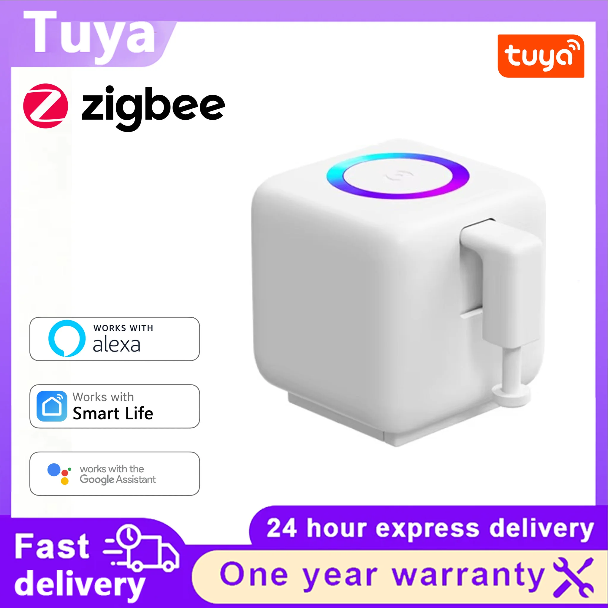 Tuya Zigbee Smart Fingerbot Plus Type C Rechargeable Robot Button Pusher 5V Arm Switch Work with Alexa Google Home Alice