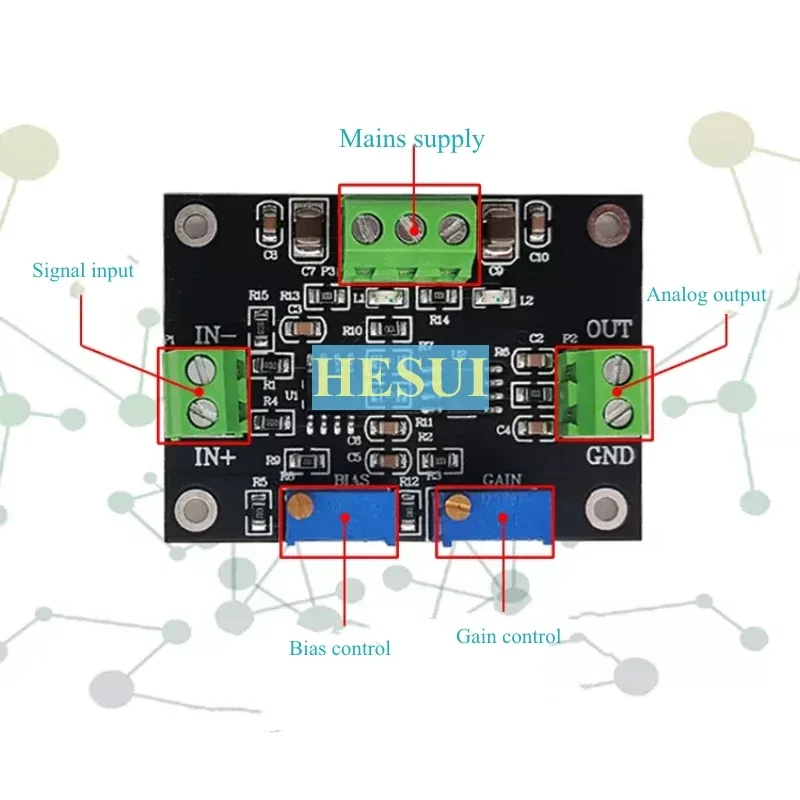 K-type thermocouple amplifier module AD597 temperature measurement sensor analog output PLC acquisition