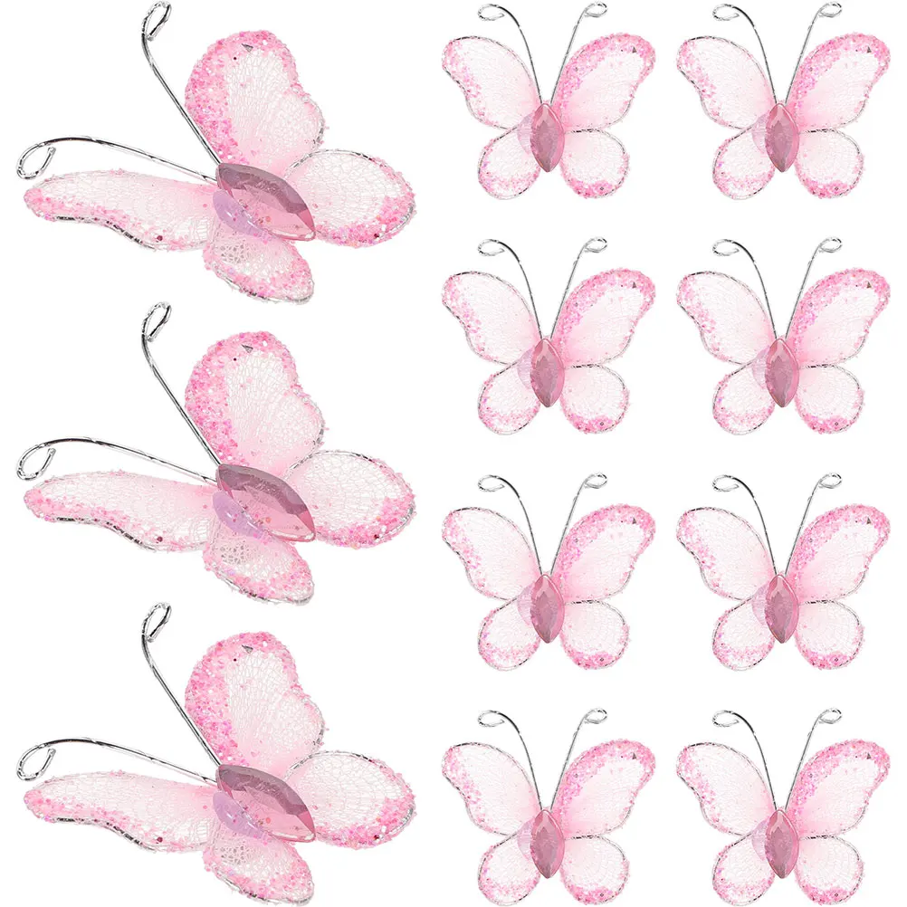 

100pcs Decorative Mini Centerpieces Sheer Mesh Wire Glitter Embellishment Craft Scrapbook Embellishment