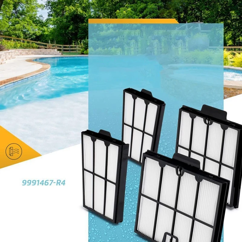 9991467 -Filtro ultrafino R4 para Dolphin Active 20, peças de reposição para limpador de piscina plissado (8 pacotes)