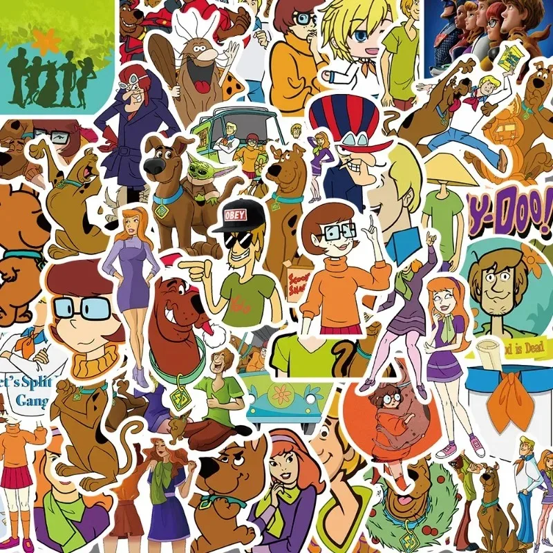 50 pegatinas Kawaii de Scooby Doo, diseño de dibujos animados, pegatinas creativas para decorar cuadernos, tazas, regalos para fiestas de cumpleaños
