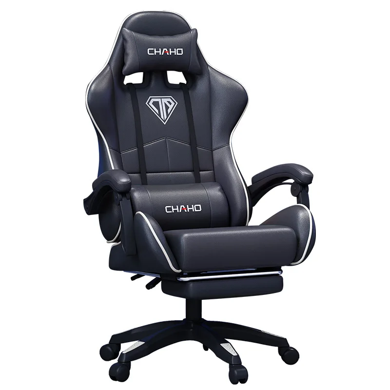 Office Chairs Ergonomic Gaming Office Chair High Back Racing Adjustable Lumbar Headrest Swivel Recliner PU Leather Computer