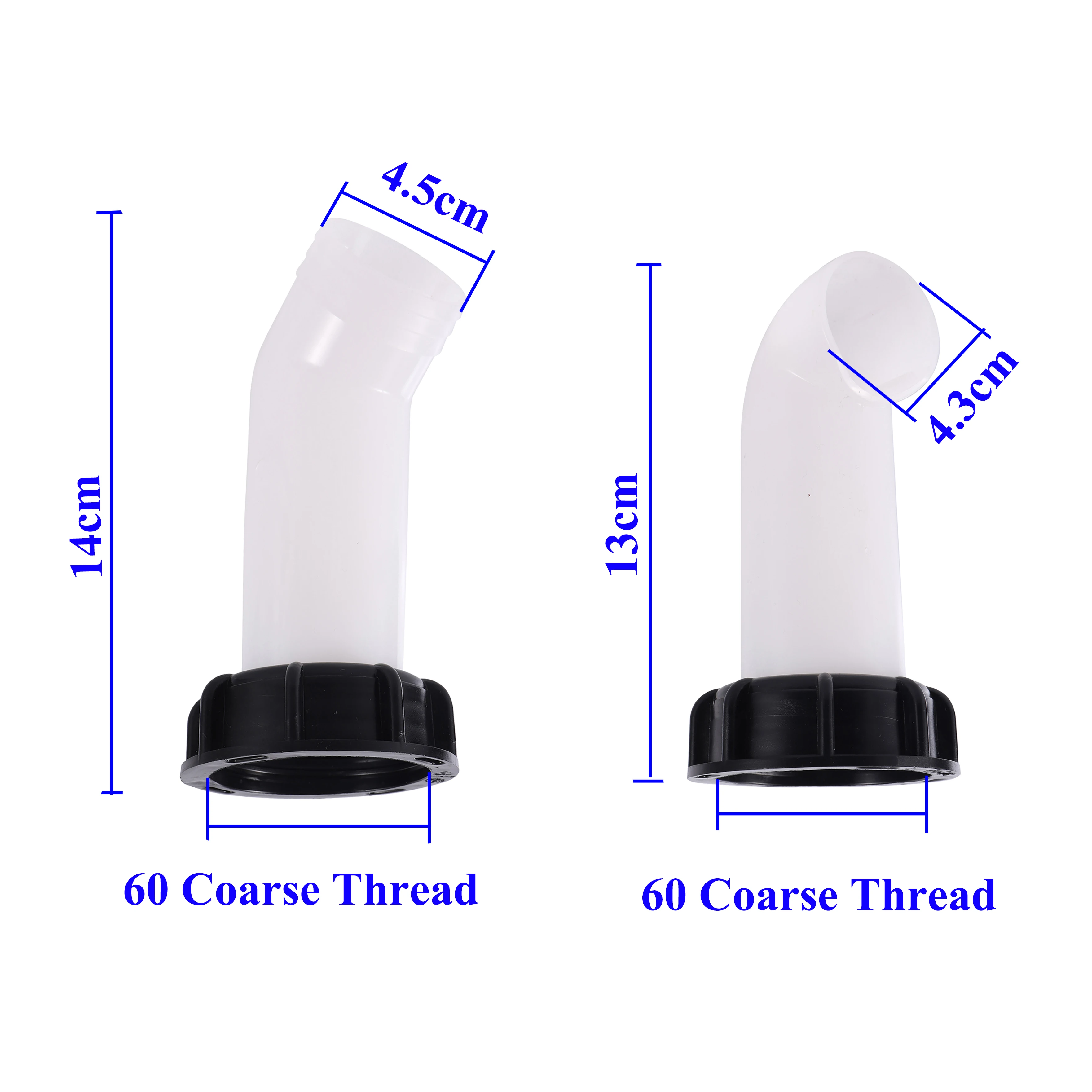 물 탱크 배수 전환 튜브, 배수 주둥이, IBC 탱크 밸브 액세서리, 정원 관개 호스 배럴 탭 피팅, 45mm, 43mm