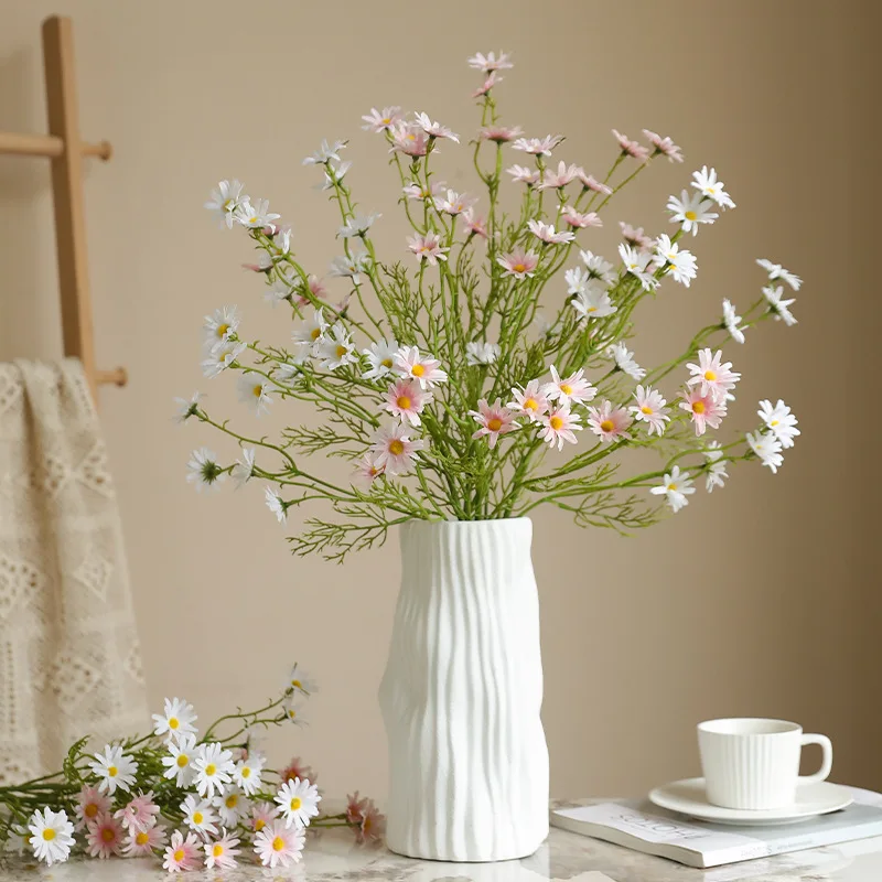 76CM Small Daisies Artificial Flowers Pastoral Home Decoration Wedding Bouquet Floral Arrangement Chamomile Photography Props