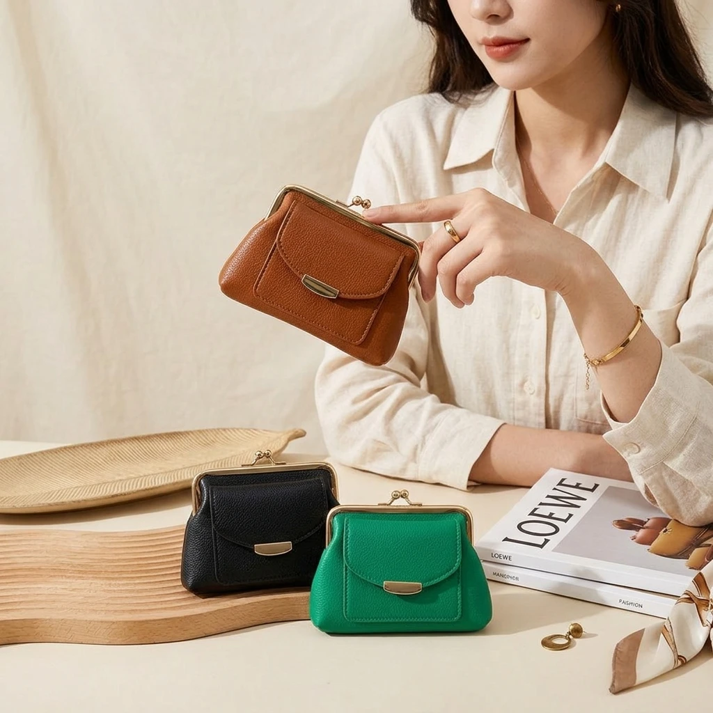 Lychee Pattern Buckle Wallet Fashion Women Short Coin Purse Retro Card Bags Large Capacity Multi Card Pocket Ladies Money Clip