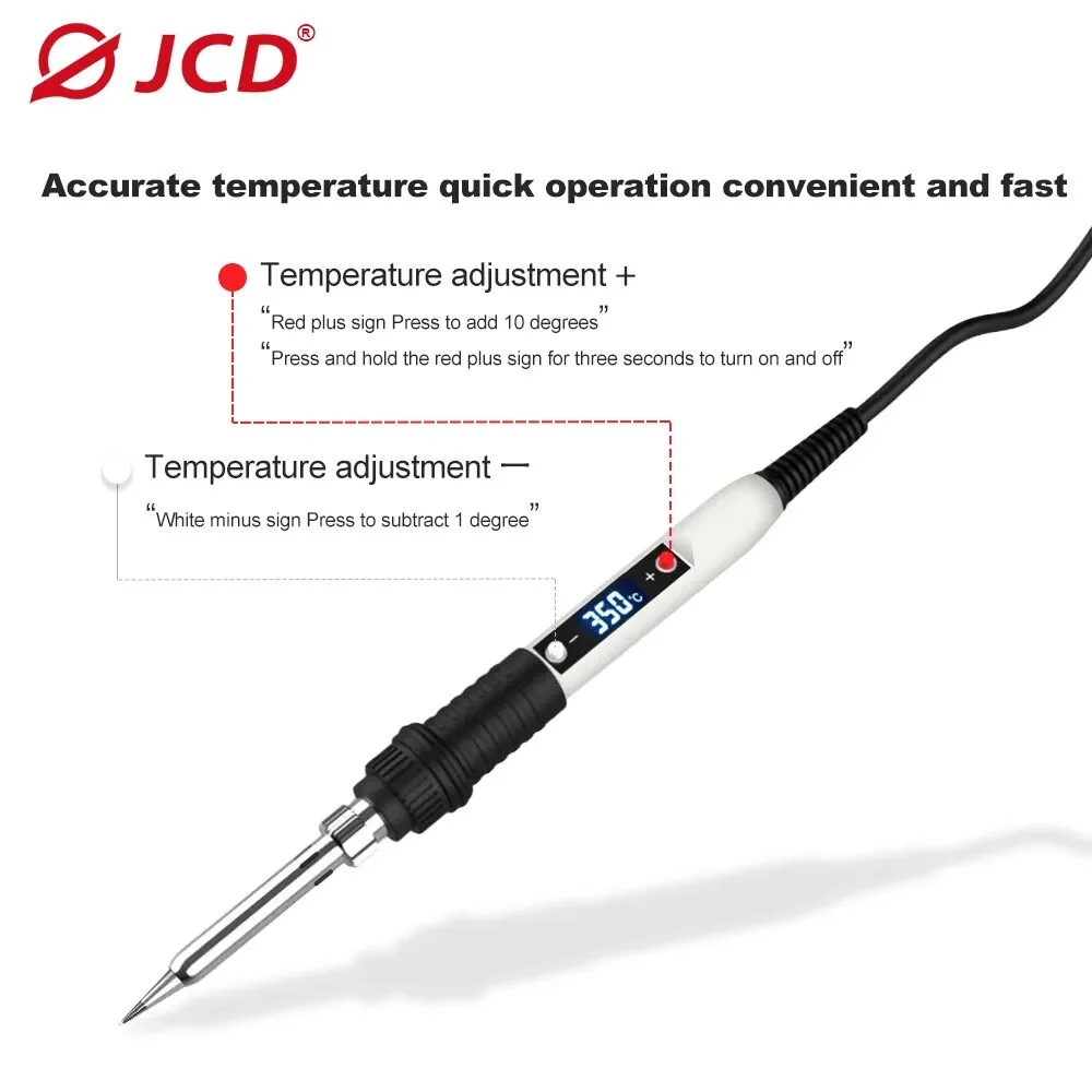 Imagem -04 - Esponja de Ferro de Solda Estanho Profissional Pão Elétrico Display Digital Temperatura Ajustável Ferramentas de Solda sem Chumbo Jcd80w