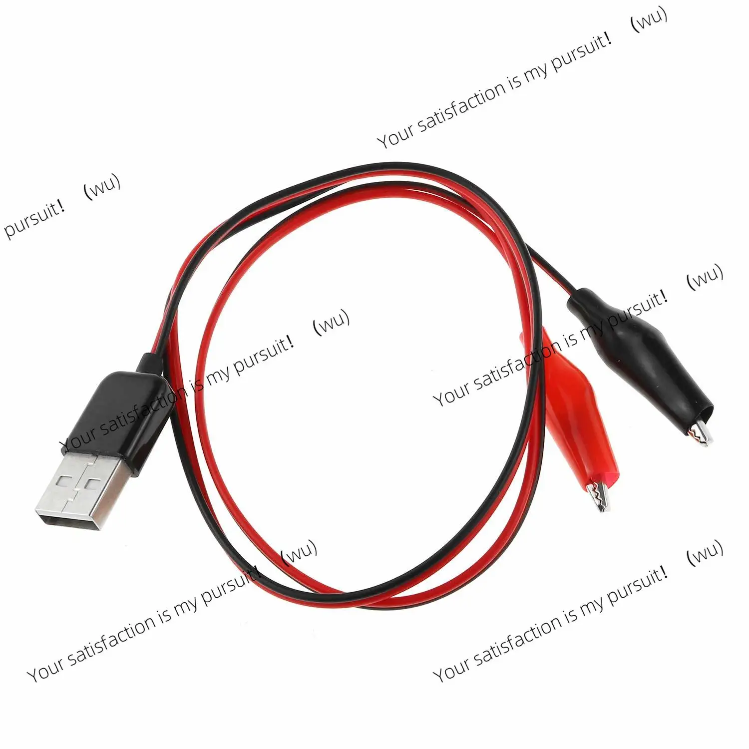 Alligator Test Clips Clamp to USB Male Connector Power Supply Adapter Wire 58cm Cable Red and Black