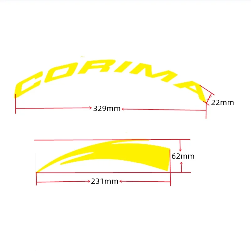 MTB Road Bike Wheels Stickers for Corima of Rims Depth 45mm Vinyl Waterproof Sunscreen Antifade Bicycle Kit Decals