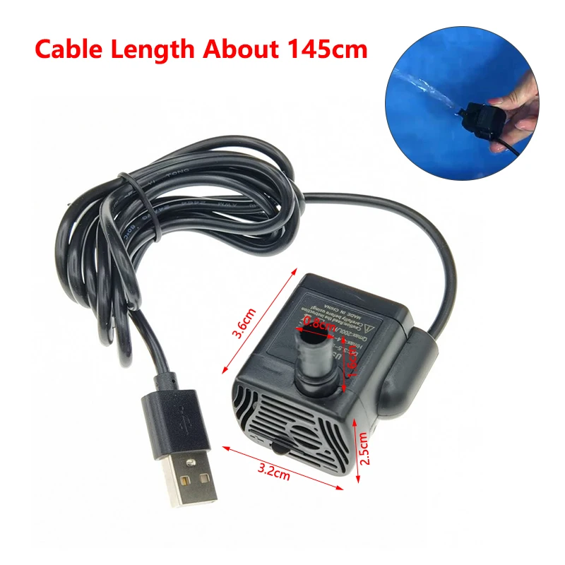 USB Water Pump Mini DIY Aquarium Filter Low Noise Brushless Motor Pump Aquarium Accessories Submersible Water Cycle For Fish Pet