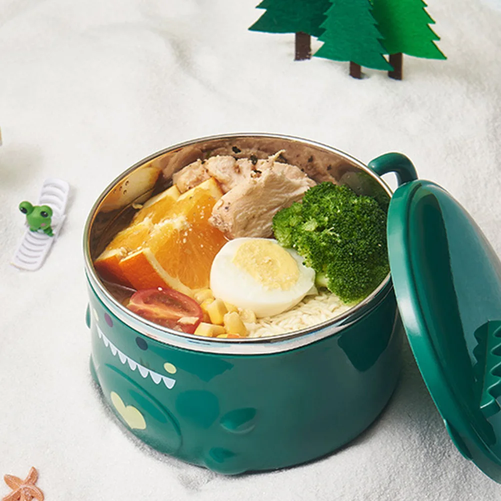 

Stainless Steel Dinosaur Bowl Insulated Storage Portable Ramen Bento Lid Food H Rice Bowls Kitchen Utensils