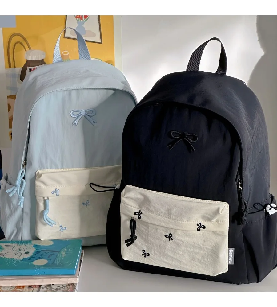 School bag female junior high school student college style backpack class simple versatile backpack female