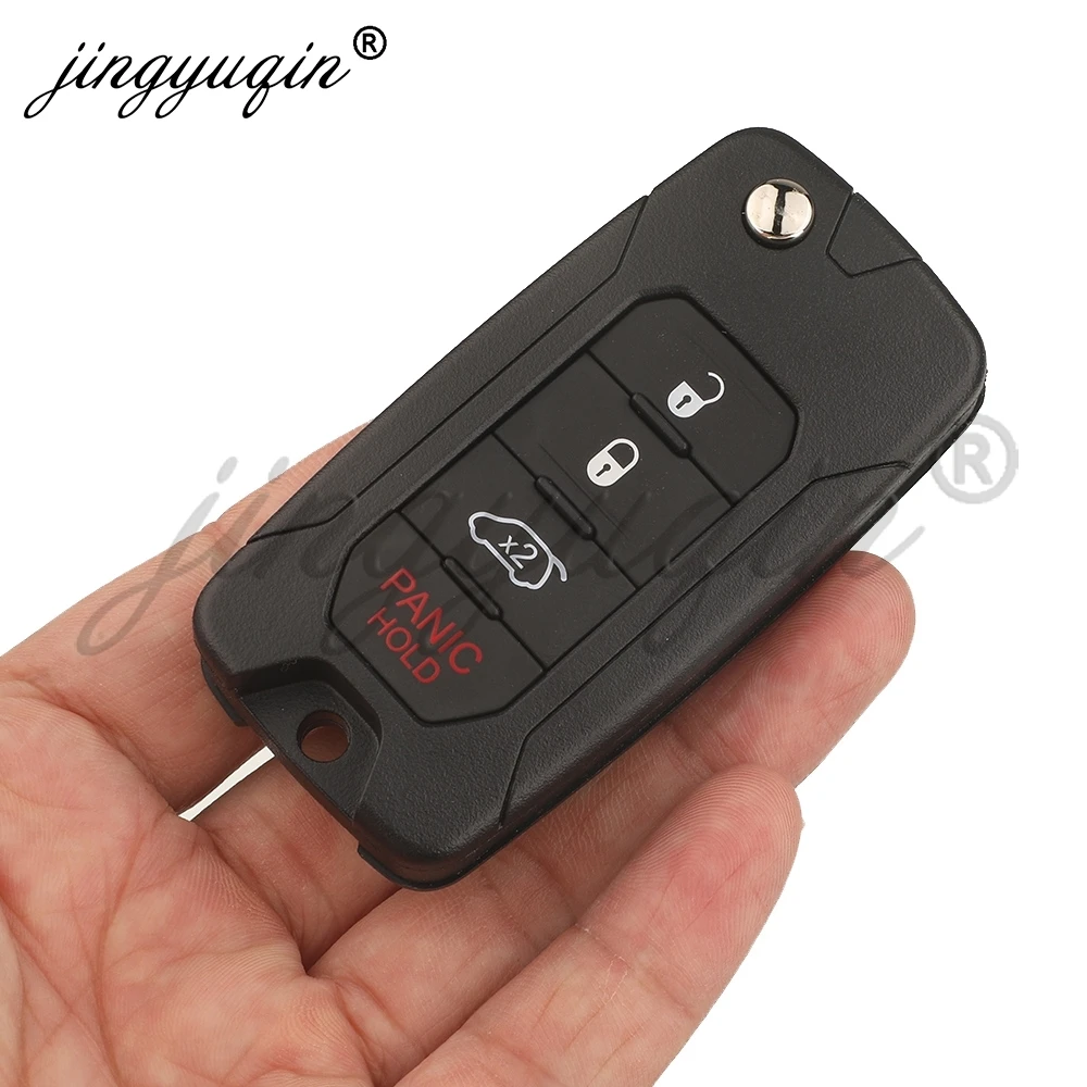 jingyuqin 2ADFTFI5AM433TX MQB48 Chip 433MHz For Jeep Renegade 2015 2016 2017 2018 2019 Fiat 500X Flip Remote Car Key Control