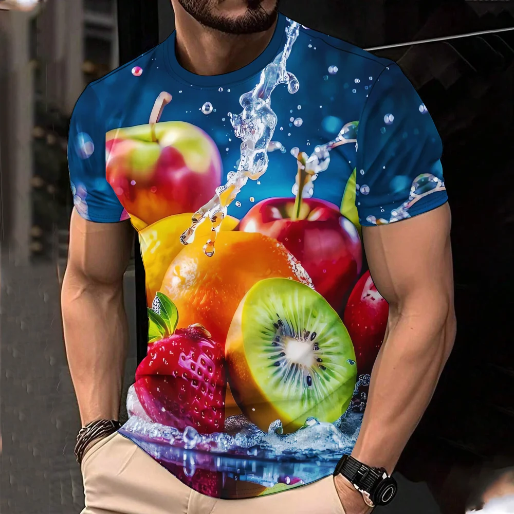 

3D printed fruit T-shirt, personalized hip-hop street top casual T-shirt