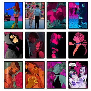 만화 초록 섹시 누드 애호가 시리즈 시리즈 포스터 미적 캔버스 그림 HD 인쇄 벽 그림 침실 바 클럽 홈 장식 8 최고의 판매 벌거 벗은 애니메이션 포스터 -17