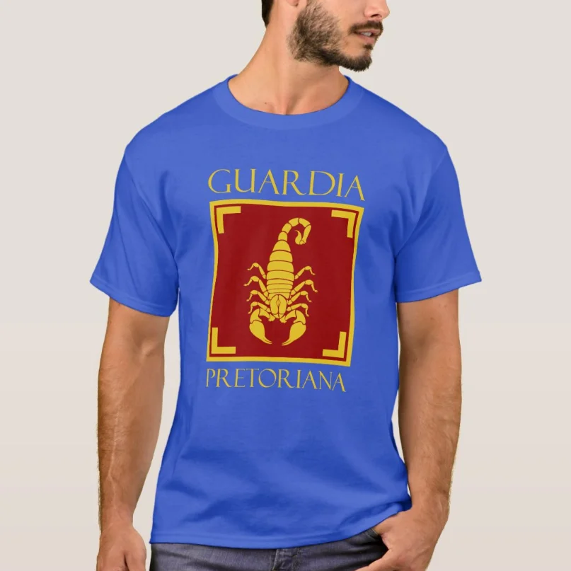 Roman Legion SPQR Praetorian Guard Scorpion Symbol T-Shirt 100% Cotton O-Neck Summer Short Sleeve Casual Mens T-shirt Size S-3XL