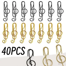 20/40Pcs Creative Music Note Shaped Creative File Clamp Paper Clip Bookmark Holder Paper Decorative Clip for Office School Home