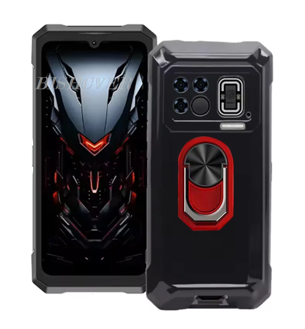 For DoogeeFire6Max Fire6Max 6.72" Doogee Fire 6 Max Back Ring Holder Bracket Phone Case Smartphone TPU Soft Silicone Cover
