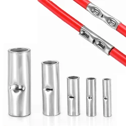 50Pcs Non Insulated Butt Splice Crimp Terminal Connector Wire Crimp Connector Tin-Plated Ferrules Cord End AWG 22-18/16-14/12-10