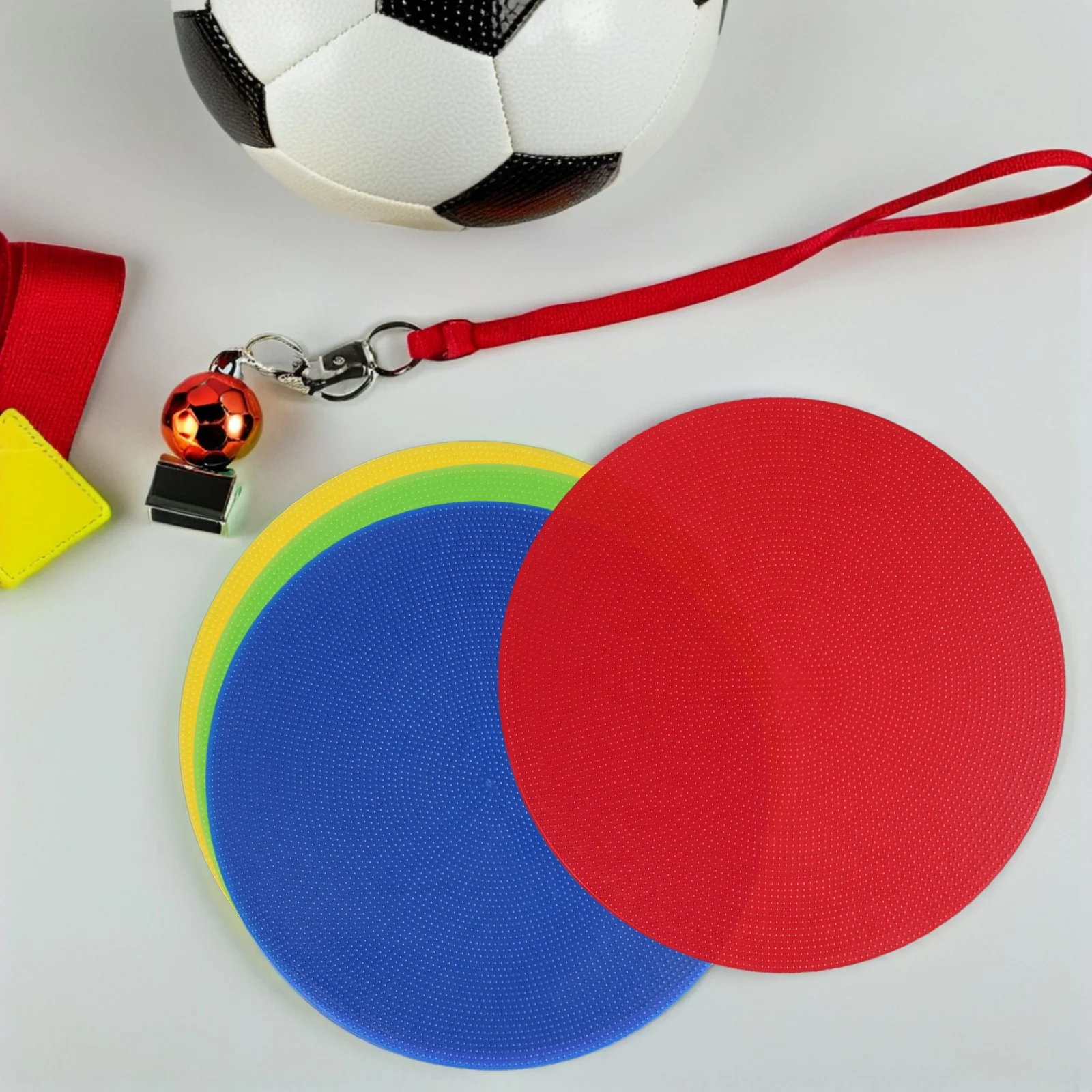 4 قطعة بولي كلوريد الفينيل نونسليب علامات بقعة مستديرة قرص مسطح علامات خفة الحركة في الهواء الطلق كرة القدم كرة السلة معدات التدريب السريع #1