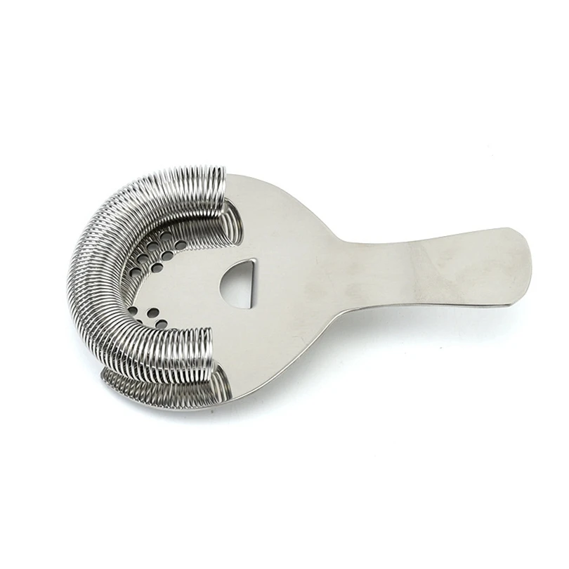 

304 Stainless Steel Cocktail Strainer for Professional Bartenders with High Density Spring Half Circle Ice Filter