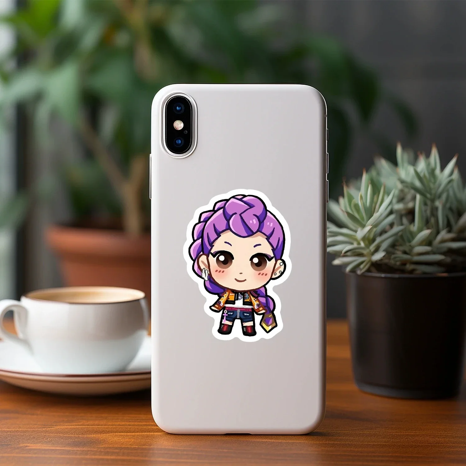 A'a50PCS Anime chasseurs de démons Graffiti autocollants tasse d'eau Mobile autocollants décoratifs imperméables KPOP Anime autocollants