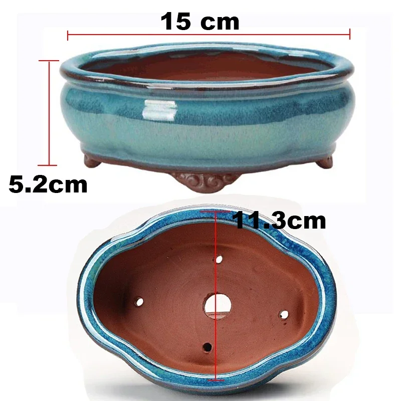 Creative Chinese Style Bonsai Flowerpot Ventilate Purple Sands Ceramic Craft Plant Pot Planter for Home Office