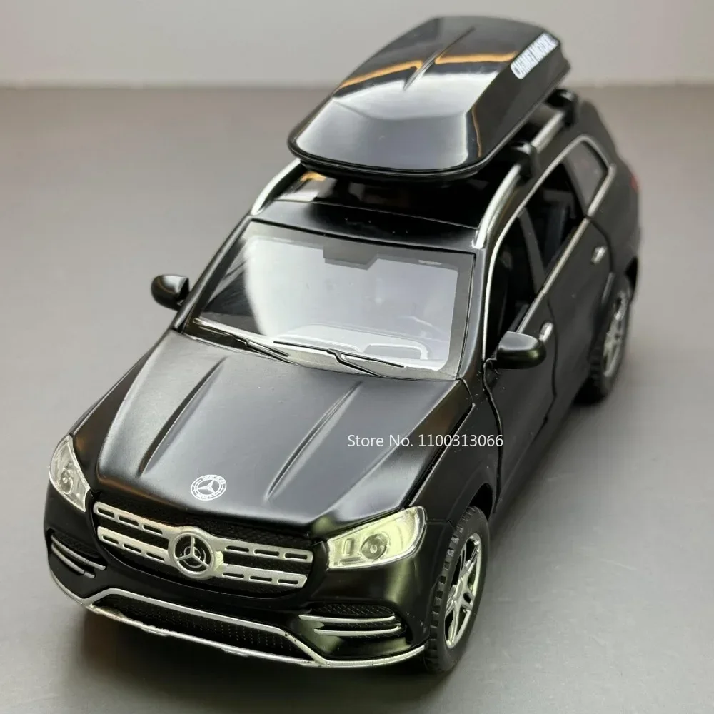 1:32 Benz GLS580 Miniatur-Modellauto, Spielzeug, Legierung, Druckguss, Sound, Licht, Rückzug, 6 Türen, geöffnet, Simulationsfahrzeuge für Kindergeschenke