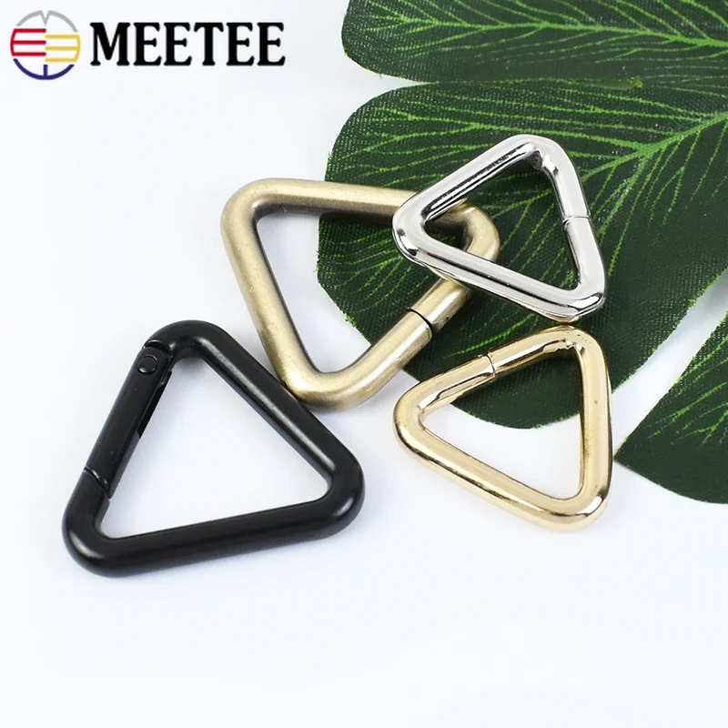 5/10Pcs 20-38mm Meetee Metal Triangle Ring Buckle Openable Bag Strap Connect Clasp Keyring Webbing Adjust Hook Sewing Accessory