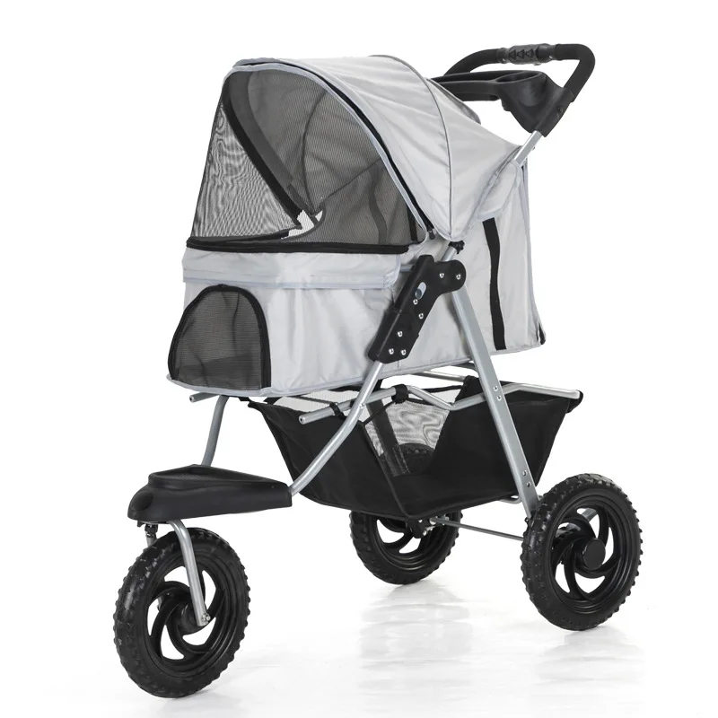 Pet Dog Puppy Cat Travel Stroller Pushchair Jogger Buggy Swivel 3 Wheels Car Carrier Luxury