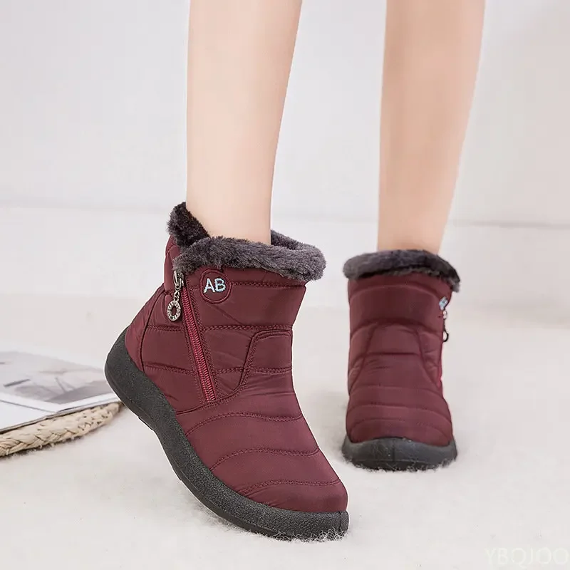 Women Boots Fashion Waterproof Snow Boots For Winter Shoes Women Casual Lightweight Ankle Botas Mujer Warm Winter Boots Black