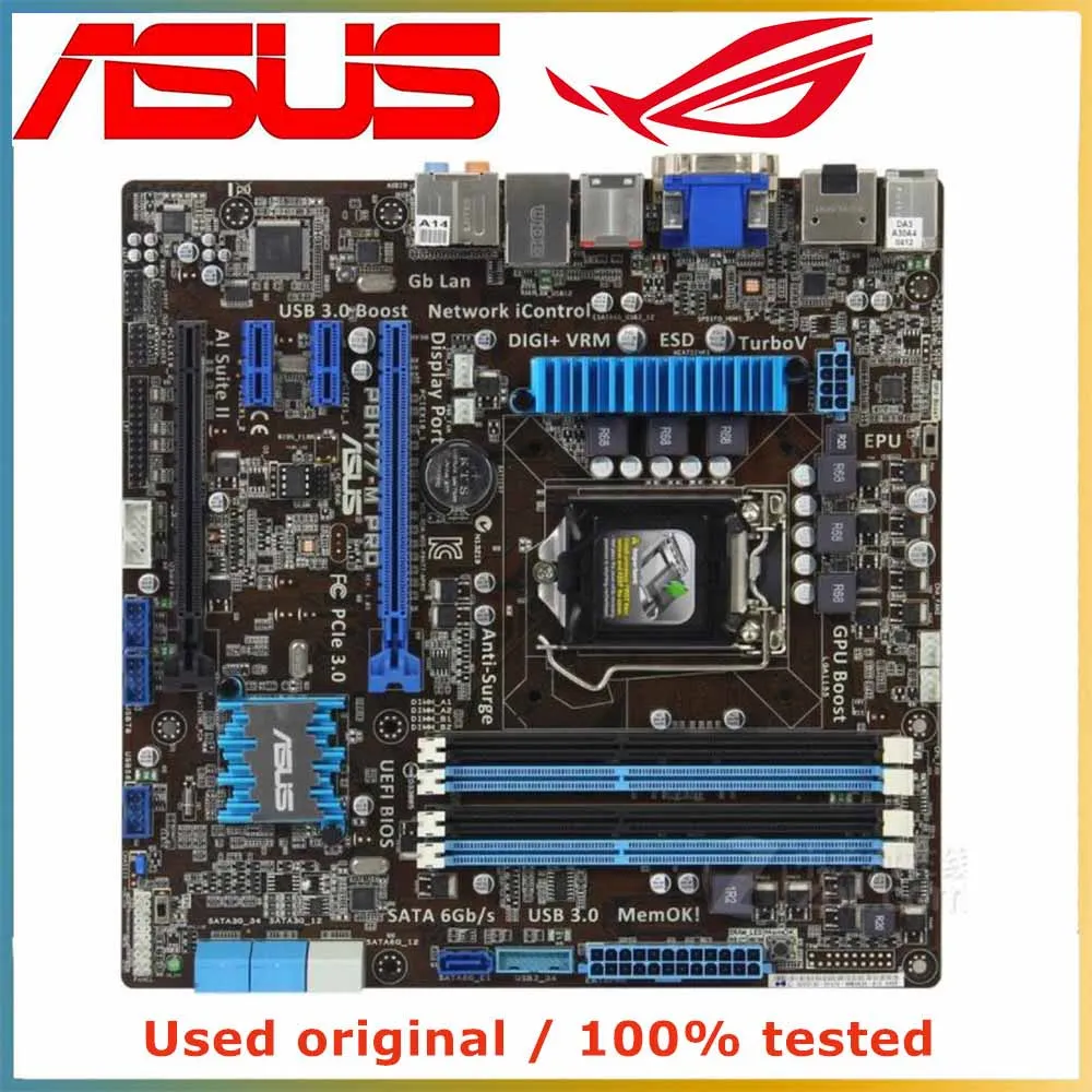 

For ASUS P8H77-M PRO Computer Motherboard LGA 1155 DDR3 32G For Intel H77 P8H77 Desktop Mainboard SATA III PCI-E 3.0 X16