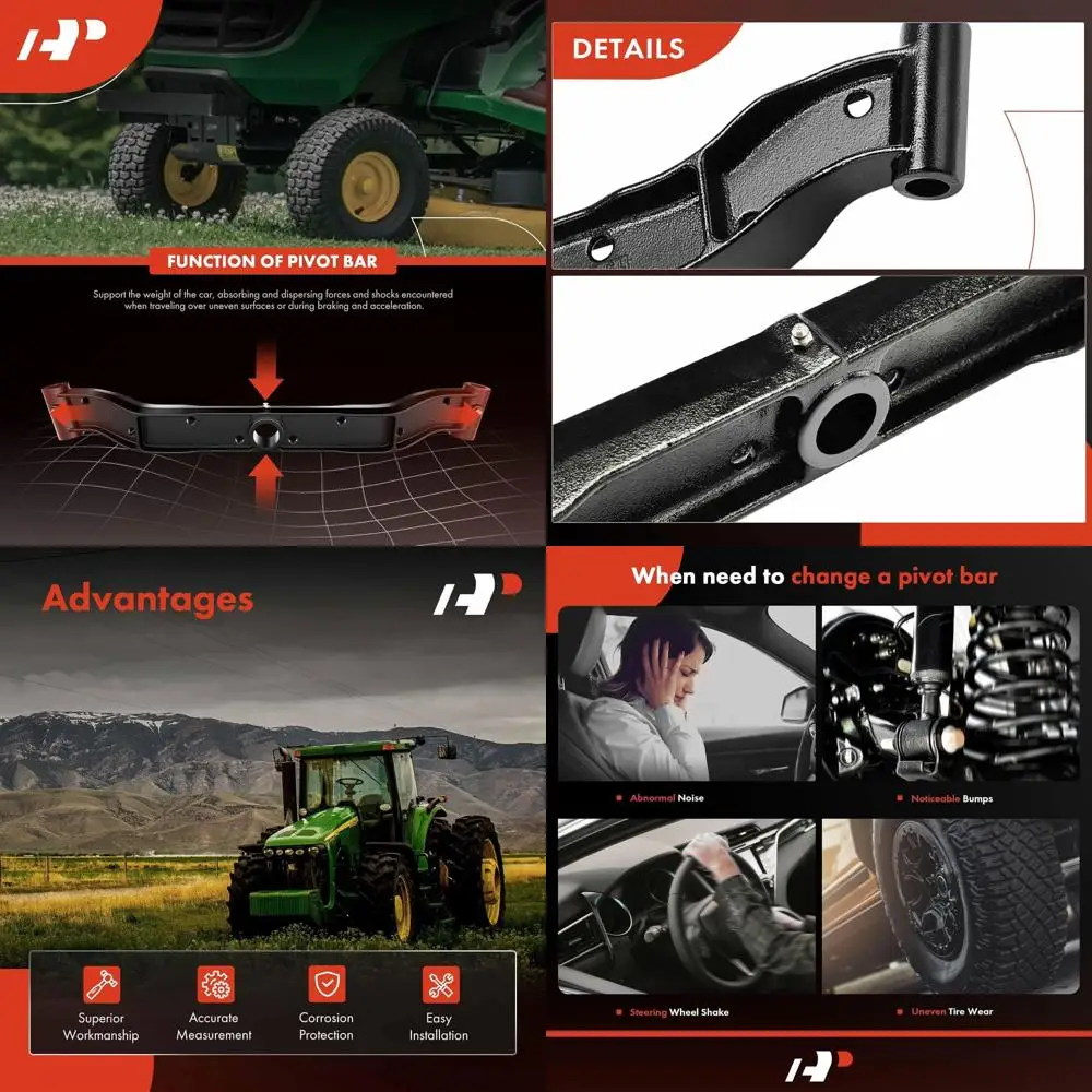 

A-Premium Front Axle Pivot Bar Compatible with JOHN G110, L100, L105, L107, L108, L110, L111, L118, L120, L130