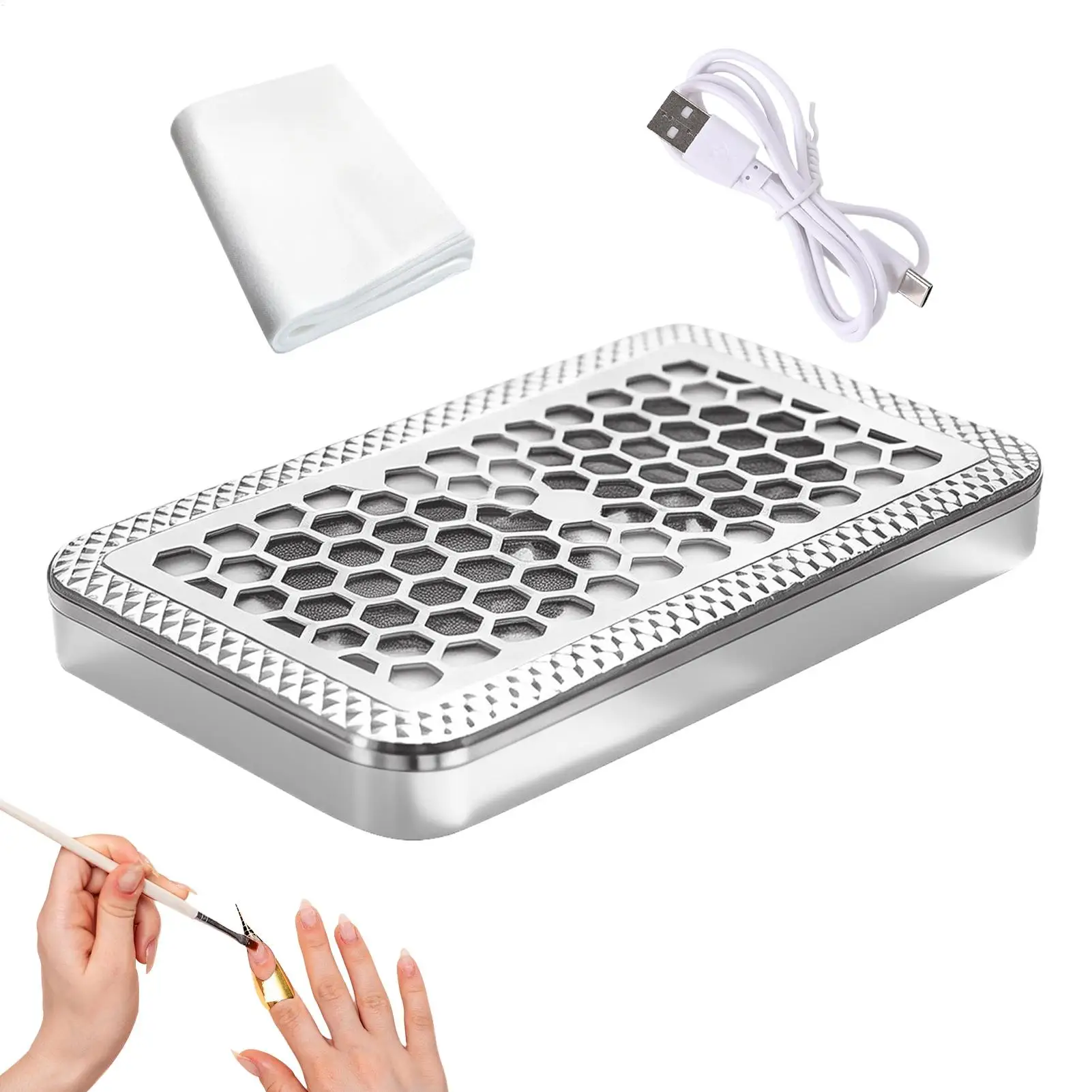 Nail Dust Collector Powerful USB Charging Nail Vacuum Cleaning Tool for Home Salon Studio Acrylic Gel Dip Powder Manicure
