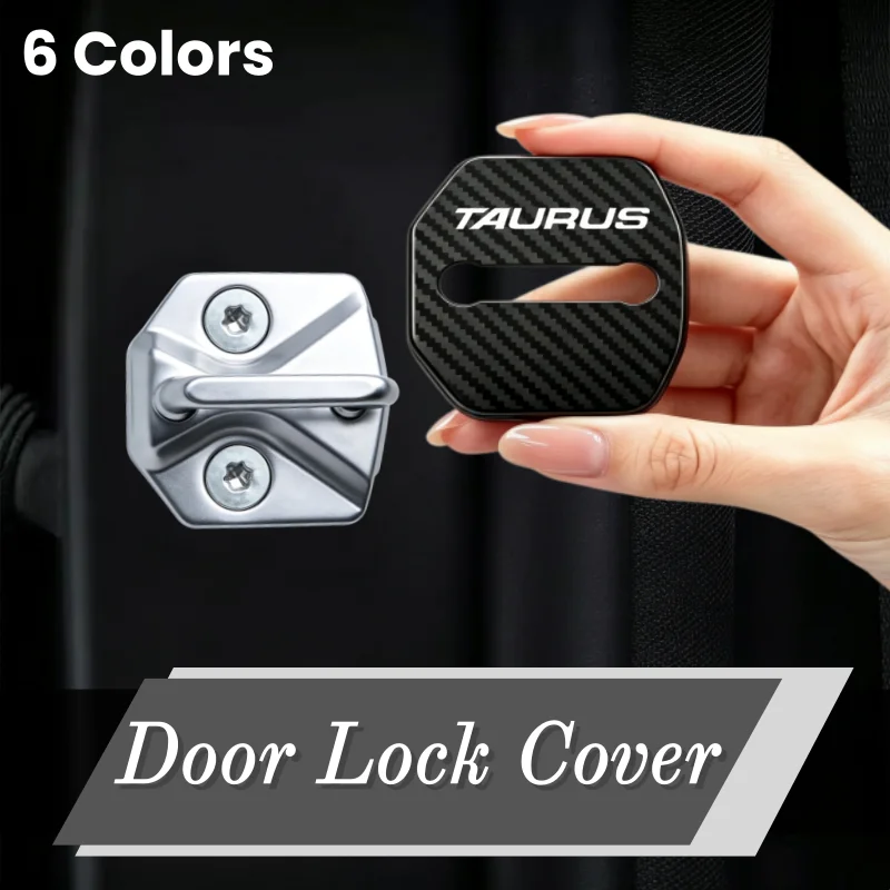 4pcs Car Door Lock Anti-scratches Cover Case Protective Stickers Decoration for Ford TAURUS Logo Auto Interior Accessories