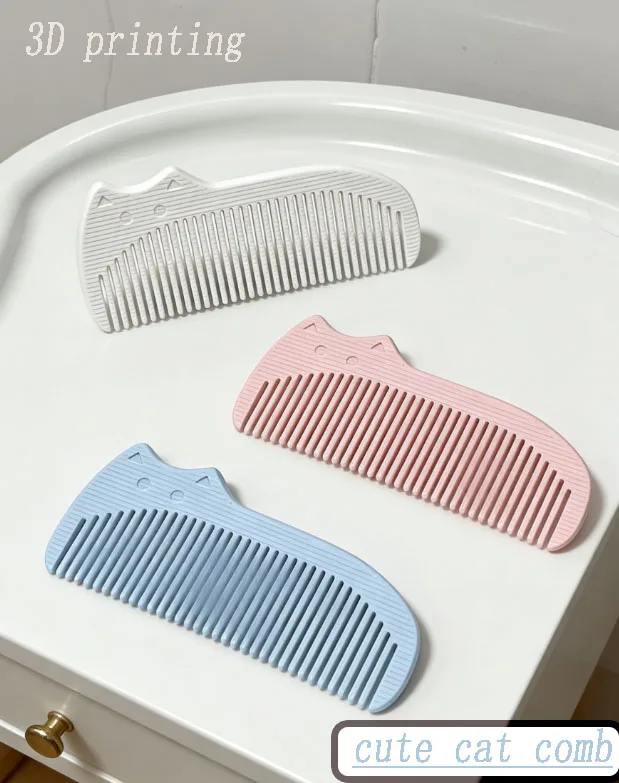 3D Printed Cute Cat Style Comb Fun And Practical Hairdressing Tool