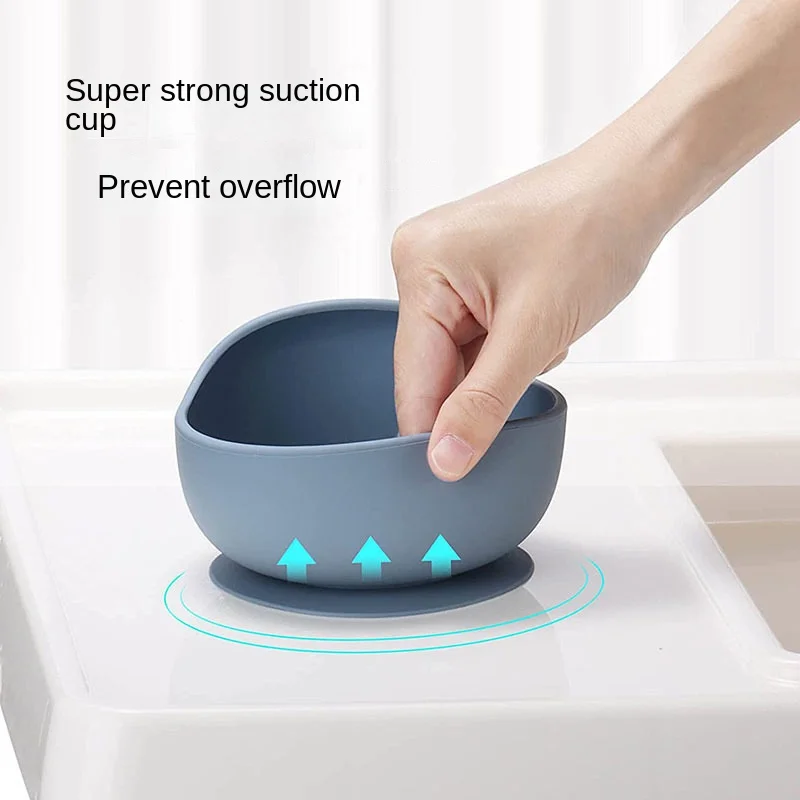 BPA FREI Silikon Baby Fütterung Set Sauger Schüssel Teller Stroh Tasse Löffel Gabeln für Kinder Baby Geschirr Kinder Gerichte – Detail 10