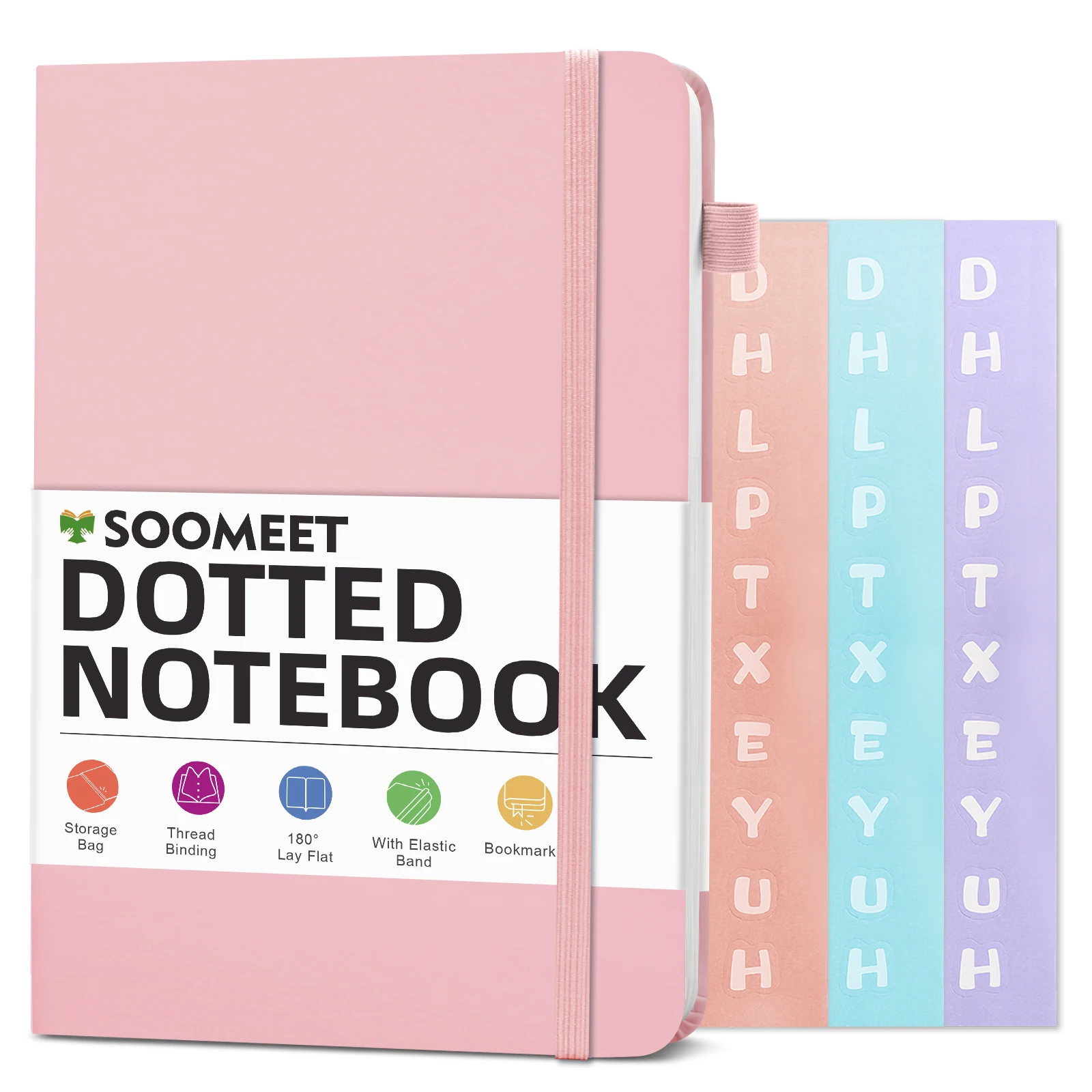 Quaderno A6 Dot Grid Materiale scolastico Diario portatile Forniture per ufficio di moda Libro a spirale Regalo di festa per bambini Griglia a punti all'interno