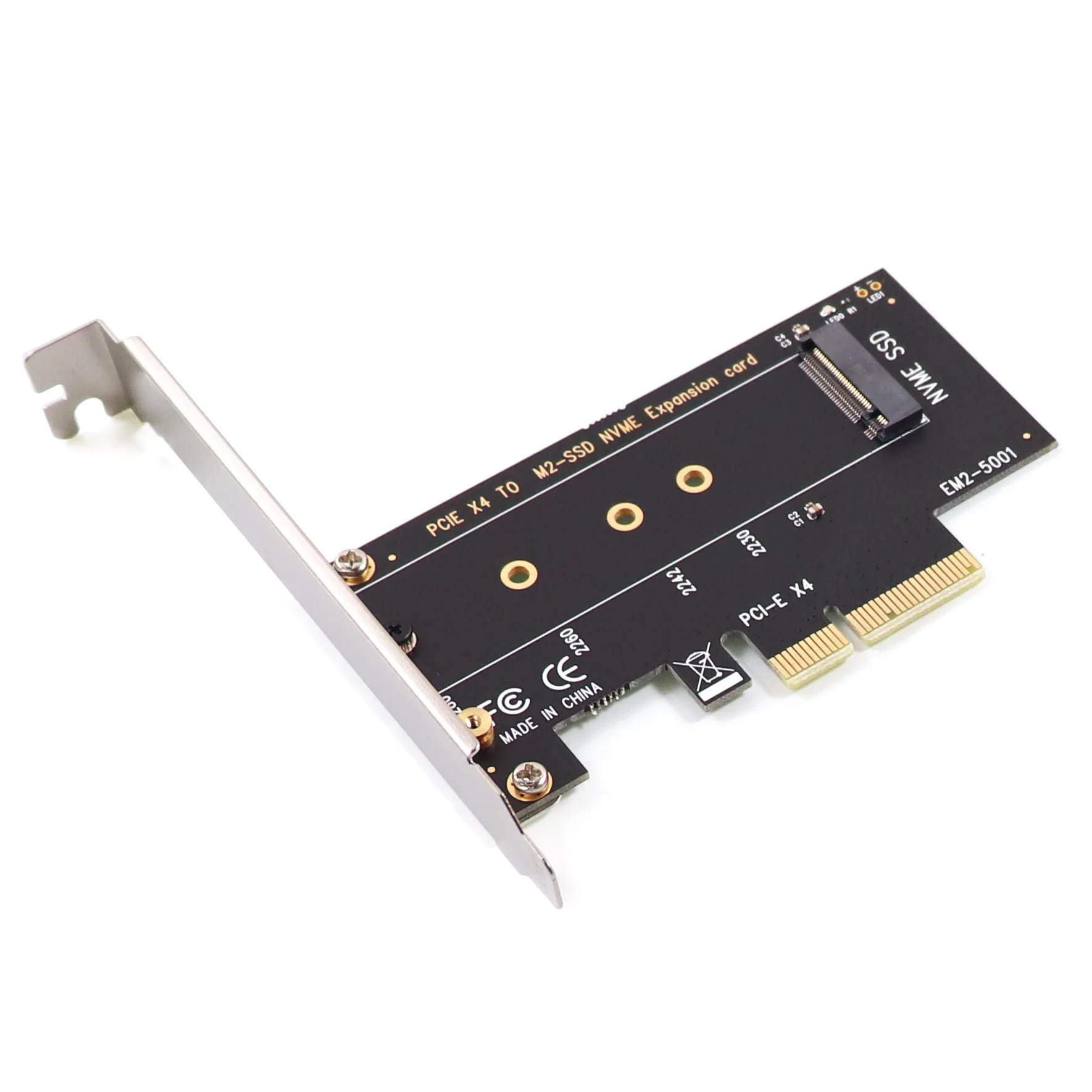 Carte adaptateur Socket M Key M.2 NVMe SSD vers PCIe, PCI Express 3.0x4, taille 2230, 2242, 2260, 2280, Full Speed Riser