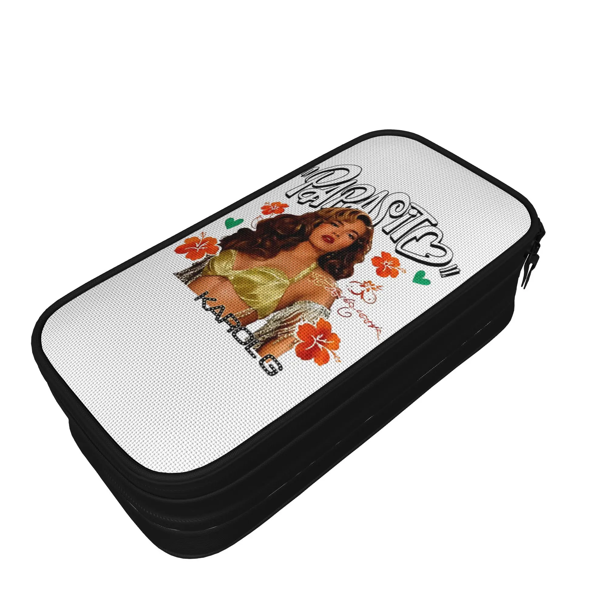 

Karol G Viajando Por El Mundo Tropitour Pencil Case Lovely Pen Bag Student Large Storage School Supplies Gift Pencilcases