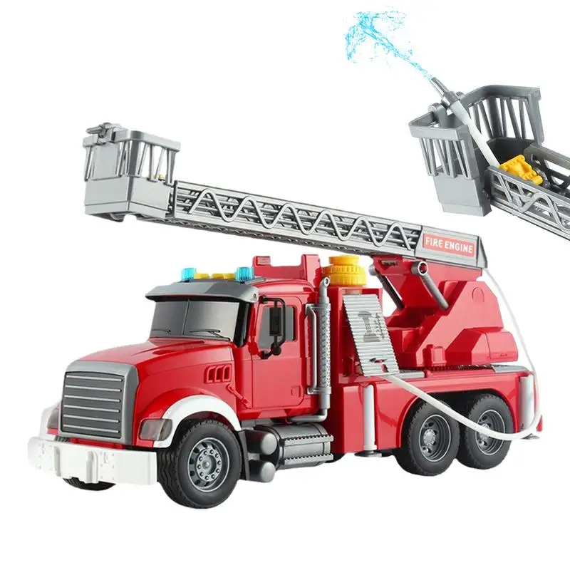 Kids Fire Truck 1:12 Fire Rescue Vehicle With Water Launcher Lights And Sounds Educational Car Toys Hand Eye Coordination