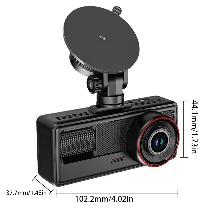 3 Channel Dash Cam, 1080P 3 Lens Car Recorder, WiFi Phone Connect, 2 Inch Screen, Loop Recording, G-Sensor, Night Vision