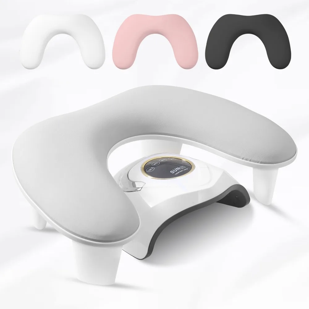 Professional U-Shape Nail Arm Rest for Manicure Premium PU Leather Hand Cushion with Removable Stand Fits UV LED Lamp Space Save